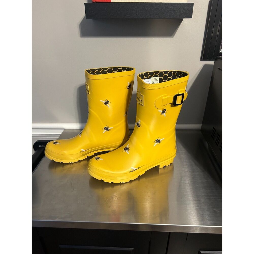 Joules Molly Welly Women Size 10 Honey Bees Rain Boots EUC